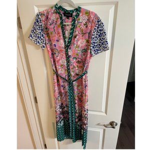 Saloni Midi Dress with Belted Waist Size 0